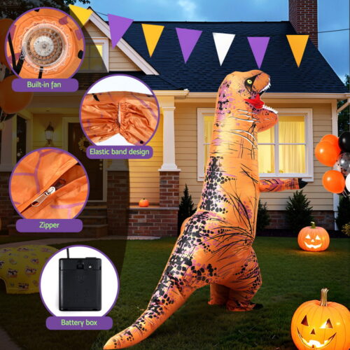 Inflatable Dinosaur Costume T-Rex Adult Suit Blow Up Party Fancy Dress Halloween Xmas Cosplay - Image 5