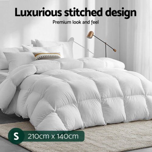 Giselle Bedding 700GSM Duck Down Feather Quilt Duvet Doona Winter Blanket Single - Image 2