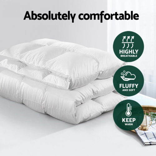Giselle Bedding 700GSM Duck Down Feather Quilt Duvet Doona Winter Blanket Single - Image 5