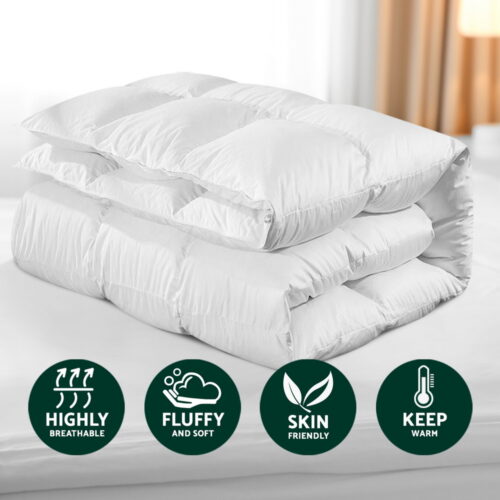 Giselle Bedding 800GSM Goose Down Feather Quilt Winter Blanket Duvet Comforter Single - Image 4