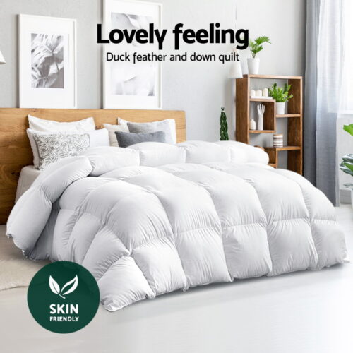 Giselle Bedding 700GSM Duck Down Feather Quilt Duvet Doona Winter Blanket Double - Image 3