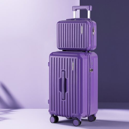 Wanderlite 2pcs Trunk Luggage Suitcase Travel Carry On TSA Lock 12" 20" Purple - Image 7
