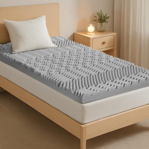 Giselle Bedding 8cm Memory Foam Mattress Topper 7-Zone Graphite Single - Image 7