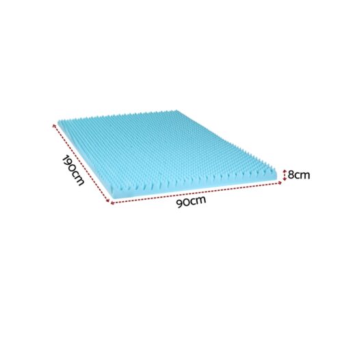 Giselle 8cm Memory Foam Mattress Topper Gel Egg Crate Foam Bamboo Single - Image 2