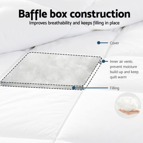Giselle Bedding 800GSM Goose Down Feather Quilt Winter Blanket Duvet Comforter Double - Image 5