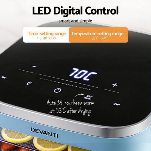 Devanti 5 Trays Food Dehydrator Mini Fruit Dryer 500W - Image 4