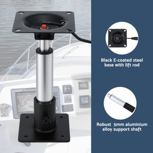 Seamanship Boat Seat Pedestal 34-46cm Adjustable Gas Lift 360 Degrees Swivel - Image 4