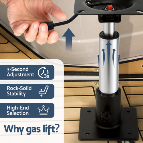 Seamanship Boat Seat Pedestal 34-46cm Adjustable Gas Lift 360 Degrees Swivel - Image 5