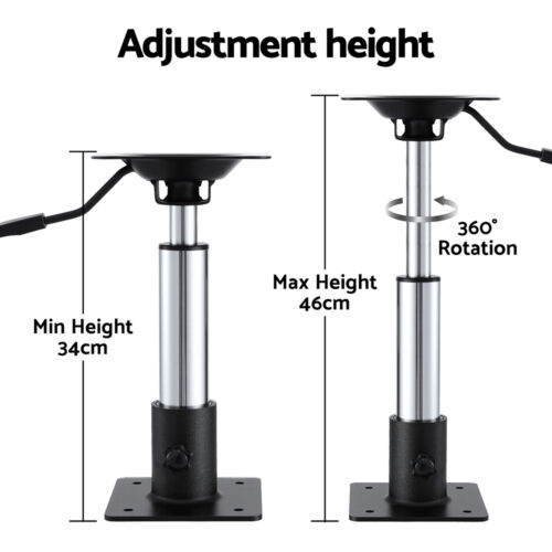 Seamanship Boat Seat Pedestal 34-46cm Adjustable Gas Lift 360 Degrees Swivel - Image 6