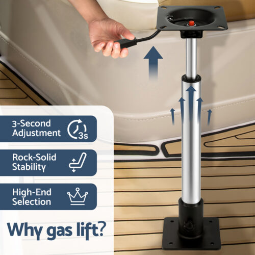 Seamanship Boat Seat Pedestal 55-75cm Adjustable Gas Lift 360 Degrees Swivel - Image 5