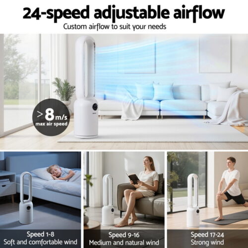 Devanti 2in1 Bladeless Fan Air Purification W/ Remote 88cm - Image 4