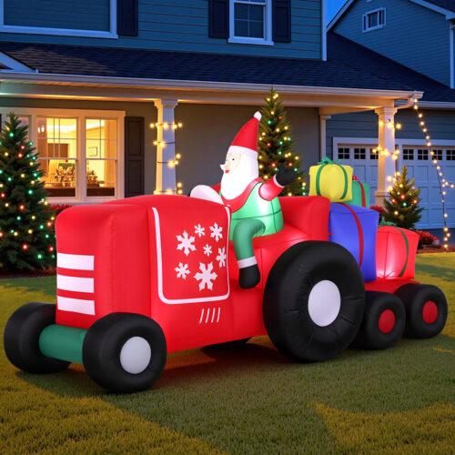 Jingle Jollys Christmas Inflatable Santa Truck 2.6M Length LED Decorations Illuminated - Image 7