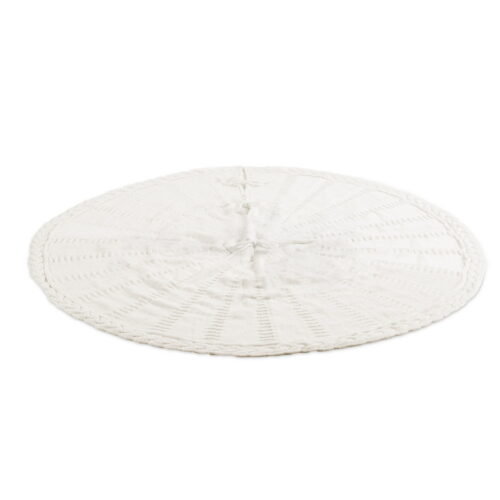 Jingle Jollys Christmas Tree Skirt 90cm Knitted Fabric Xmas Ornament Decor Beige - Image 3