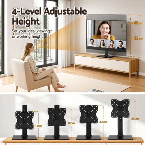 Artiss TV Stand Bracket for 19 - 43 inch TVs Table Top Desktop Universal Swivel - Image 7