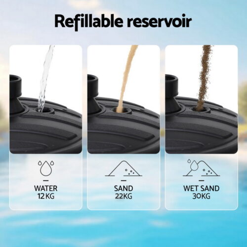 Instahut Outdoor Umbrella Base Weight Round Plastic Pole Holder 35-38mm Beach - Image 6
