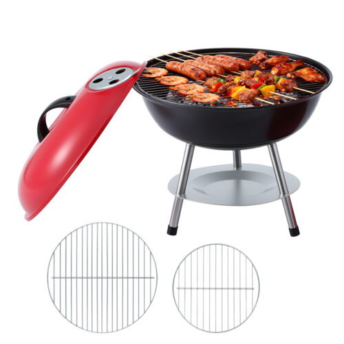 Grillz Charcoal BBQ Grill Portable with Lid for Camping Outdoor - Image 2