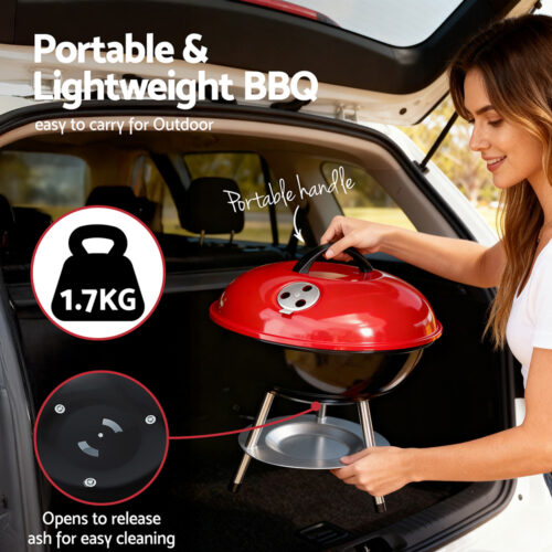 Grillz Charcoal BBQ Grill Portable with Lid for Camping Outdoor - Image 7