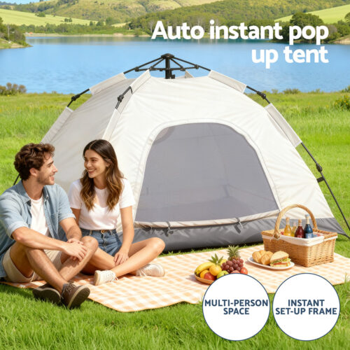 Weisshorn Camping Tent Instant Tent Pop up 2 Person Outdoor Hiking Tents Hiking Beige - Image 5