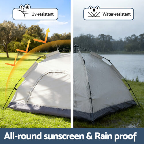 Weisshorn Camping Tent Instant Tent Pop up 2 Person Outdoor Hiking Tents Hiking Beige - Image 6