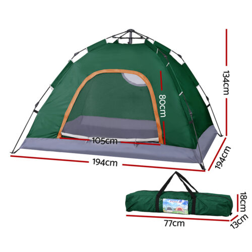Weisshorn Camping Tent Instant Tent Pop up 2 Person Outdoor Hiking Tents Hiking Green - Image 3