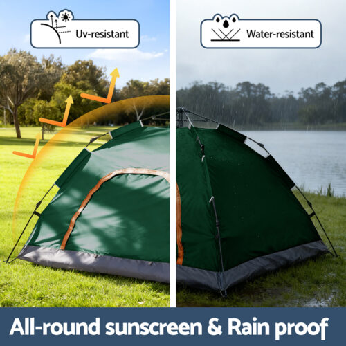 Weisshorn Camping Tent Instant Tent Pop up 2 Person Outdoor Hiking Tents Hiking Green - Image 6