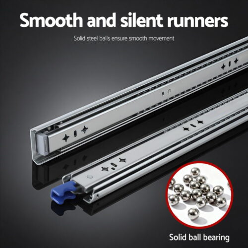 Giantz 2x Drawer Slides Heavy Duty Full Extension Locking 500-1000mm Length - Image 6