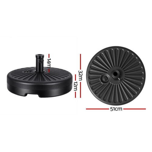 Instahut Outdoor Umbrella Base Weight Round Plastic Pole Holder 30-48mm Beach - Image 3