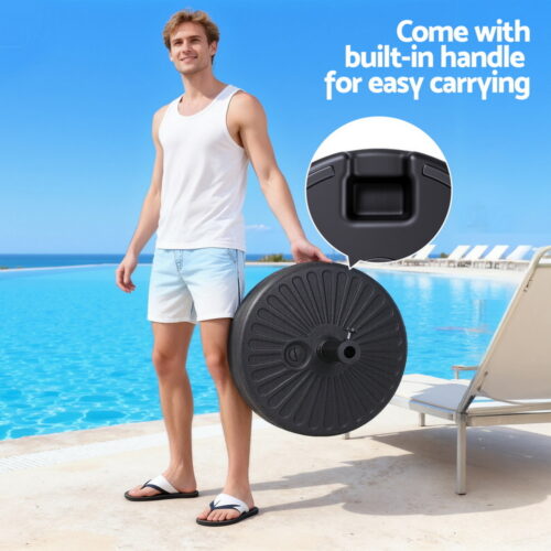 Instahut Outdoor Umbrella Base Weight Round Plastic Pole Holder 30-48mm Beach - Image 7