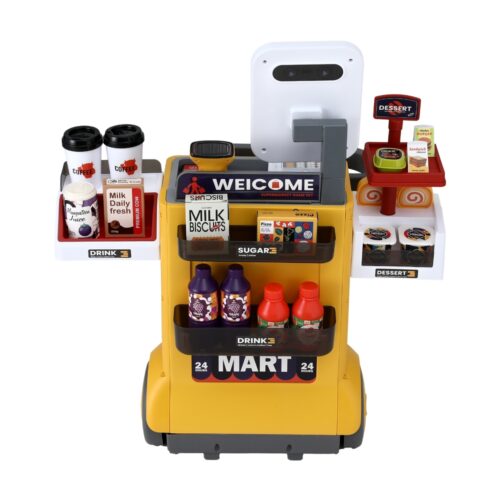 Keezi Kids Pretend Playset Supermarket Shopping Role Play Toy Cash Food 48PCS - Image 4