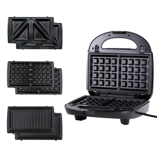 Devanti 3-in-1 Sandwich Press Waffle Maker Panini Press Grill 850W - Image 3