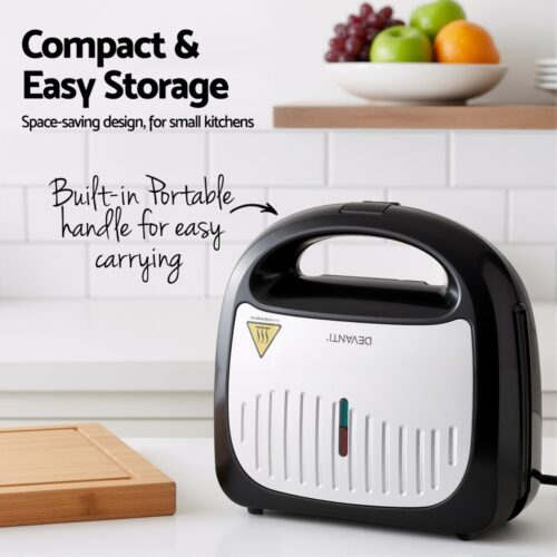 Devanti 3-in-1 Sandwich Press Waffle Maker Panini Press Grill 850W - Image 8