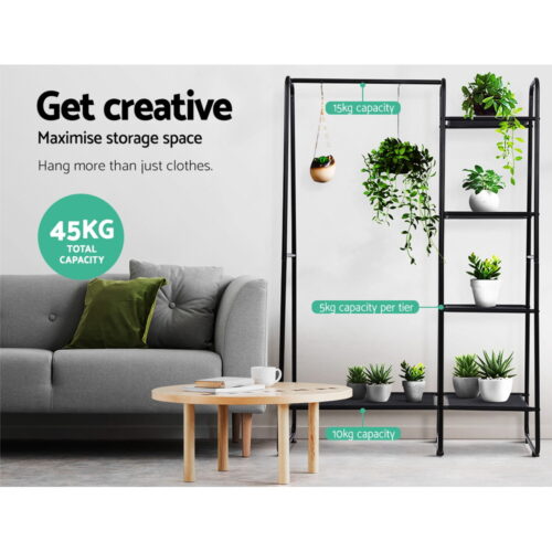 Artiss Wardrobe Clothes Rack Airer Coat Stand Closet 150cm - Image 7