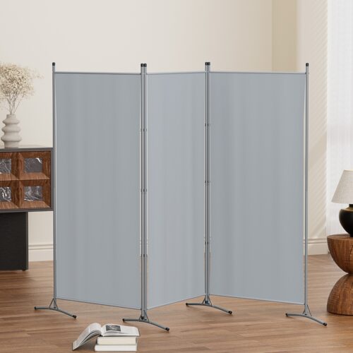 Artiss 3 Panel Room Divider Screen 260x180cm Fabric Grey - Image 7