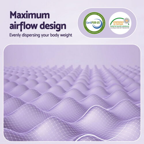 Giselle 5cm Memory Foam Mattress Topper Lavender Infused Egg Crate Pad Mat Double - Image 4