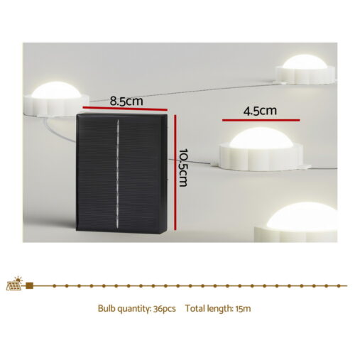 Jingle Jollys 15M Christmas Lights Permanent String Eaves Light 36 LED Decoration - Image 2