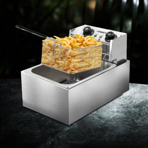 Devanti 10L Electric Commercial Deep Fryer Single Basket 2200W - Image 7