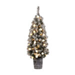 Jingle Jollys Christmas Tree 1.2M Potted Snowy Xmas Tree