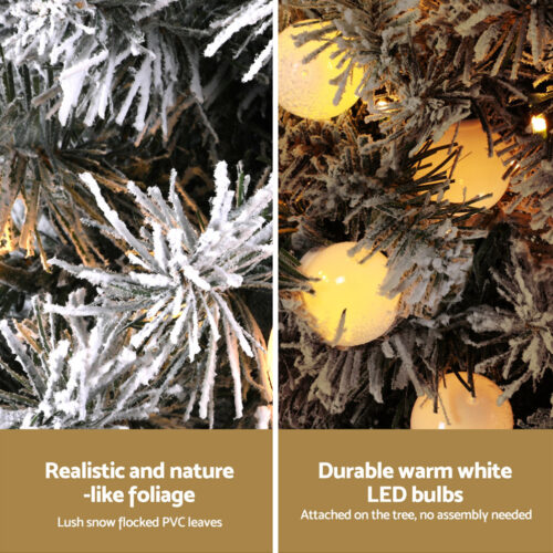 Jingle Jollys Christmas Tree 1.2M Potted Snowy Xmas Tree - Image 5