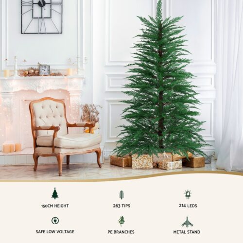 Jingle Jollys Christmas Tree 1.5M LED Xmas Tree Sparse 263 Tips Party Decoration - Image 4