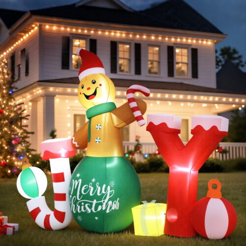Jingle Jollys Christmas Inflatable Gingerman Joy 3M Long Outdoor Decorations Illuminated - Image 7
