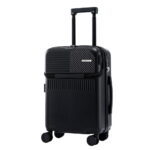 Wanderlite 20" Luggage Suitcase Front Pocket Travel Carry On TSA Black