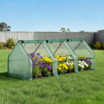 Green Fingers Mini Greenhouse 240x90x90cm Steel Frame PE Cover Outdoor Shelter