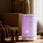 Devanti Ultrasonic Aroma Diffuser Aromatherapy 100ml LED Lights Iron Humidifier Forest