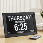 Artiss 10" Digital Day Clock Alarm Calendar Dementia Date Week Desk Clocks Black