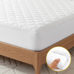 Giselle Waterproof Mattress Protector 100% Cotton Quilted Fitted Cover Double