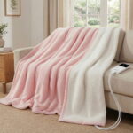 Giselle Electric Throw Rug Double Size 200x180cm Fleece Flannel Heated Blanket Pink