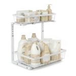 Artiss Under Sink Organizer Storage with 2 Slide Out Drawers 5 Adjustable Height Bathroom Kitchen Cabinet