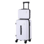Wanderlite 2pcs Trunk Luggage Suitcase Travel Carry On TSA Lock 12" 20" White
