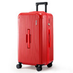 Wanderlite 28" Trunk Luggage Suitcase Travel 5 Wheels Type-C Port TSA Red