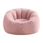 Artiss Bean Bag Chair Cover (No Filler) Soft Faux Fur Beanbag Cover Large Round Stuffed Animal Storage Bean Bag Cover Washable Lazy Sofa Cover for Adults Kids Teens, Pink